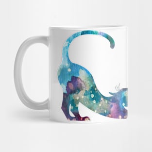 Stretching Cat Watercolor Painting Mug